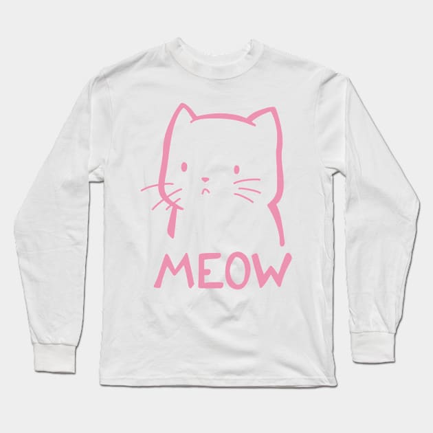 Meow Long Sleeve T-Shirt by valentinahramov